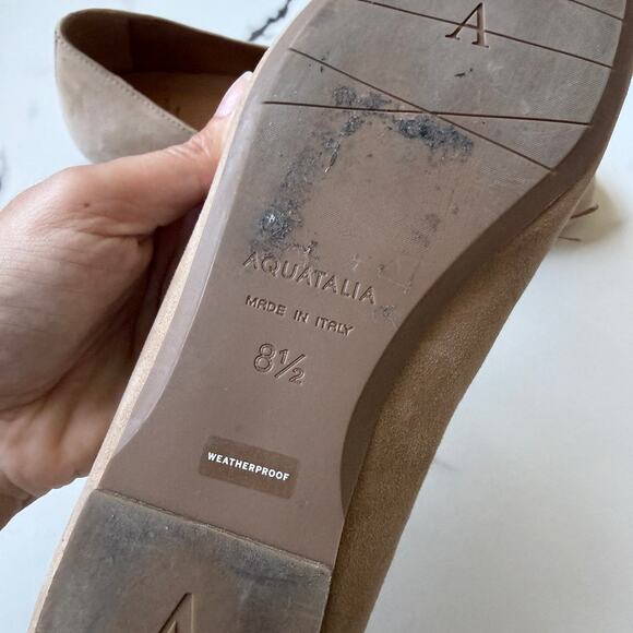 Aquatalia Judie Luxe Suede Flats in Almond Size 8.5 - Picture 8 of 8